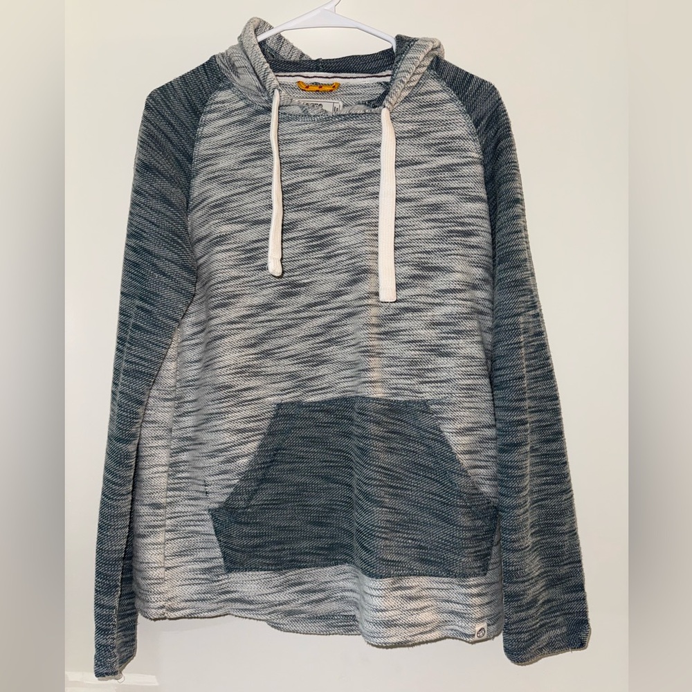 Free Planet Pullover Hoodie Medium Blue Gray Space Dye Kangaroo Pocket